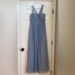 Dusty Blue Chiffon Bridesmaid Dress